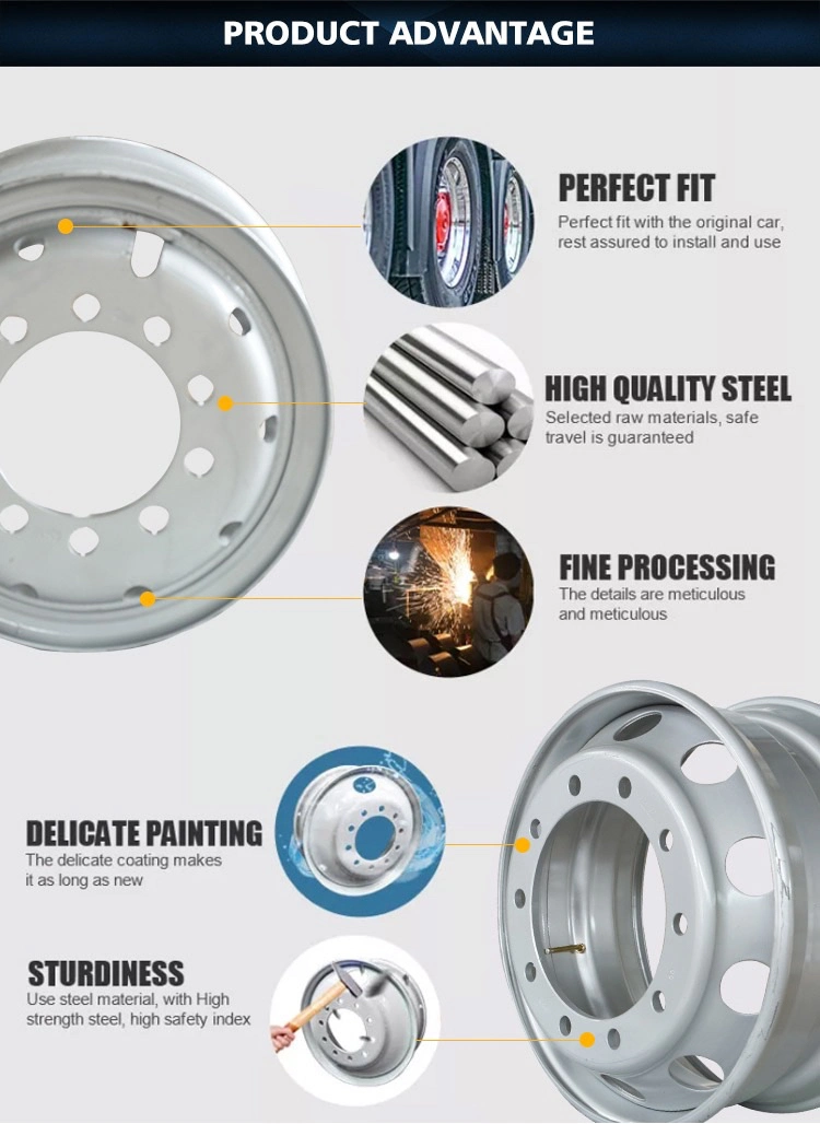 Steel Tube Truck Heavy Duty Wheel Rim 7.5-20 8.00-20